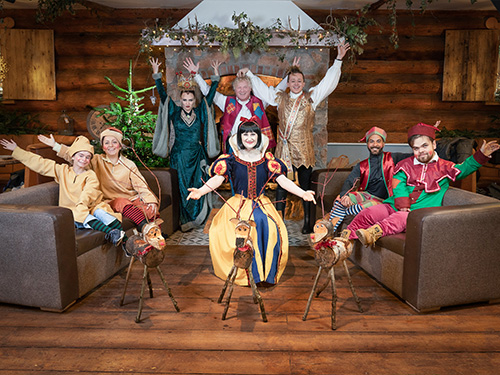Snow White cast from Princess Theatre, shot at Marldon Christmas Tree Farm.