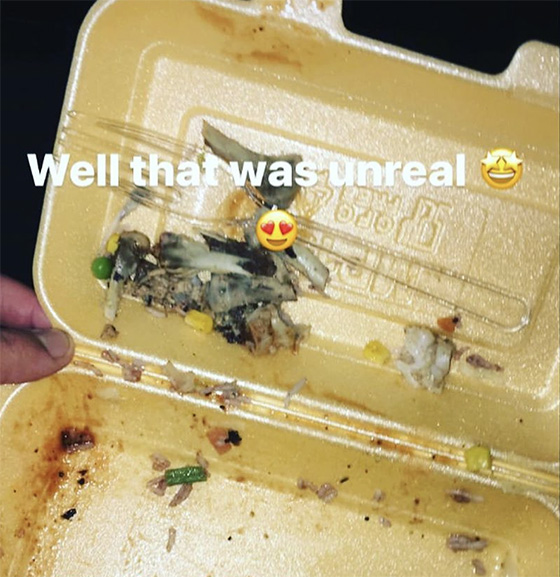 Food gone from takeway box
