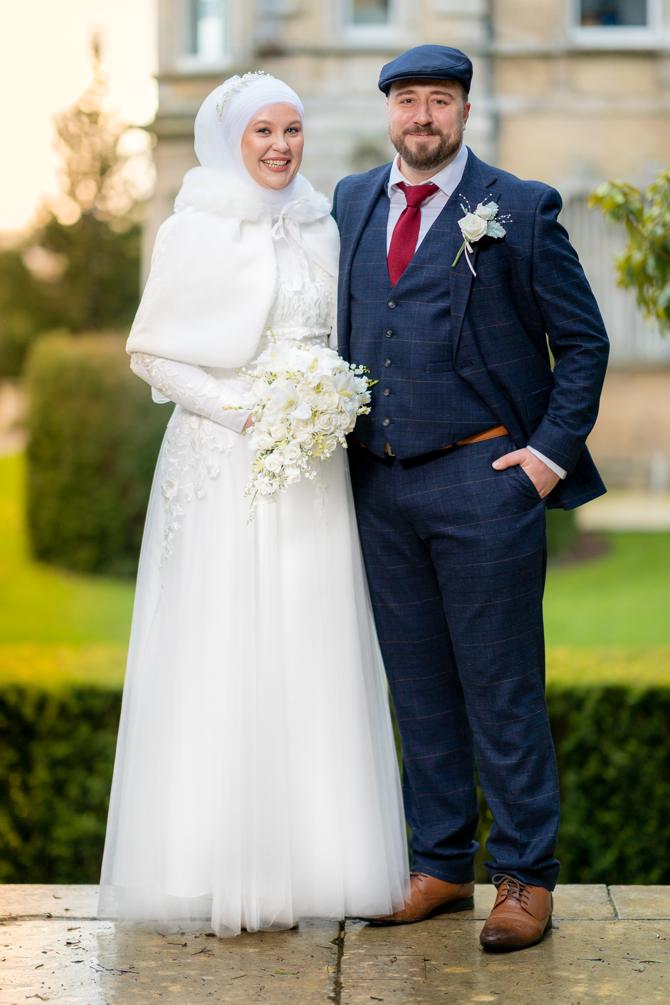 Bride and Groom photograph at Exeter University. 