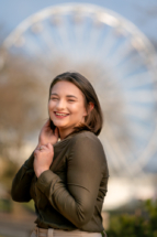 Actress portrait with Torquay&#039;s big wheel in the background