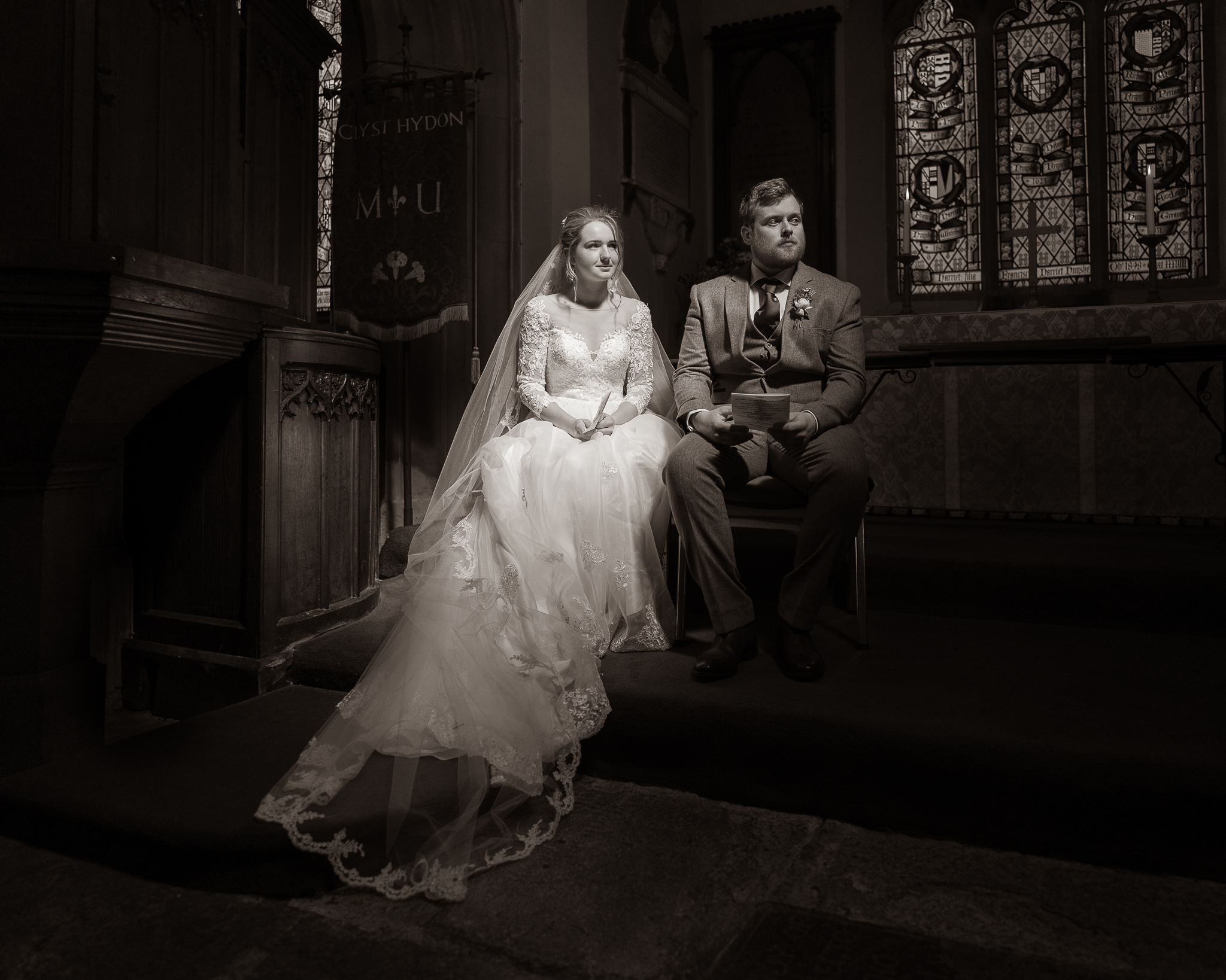 Bride and Groom inside the church
