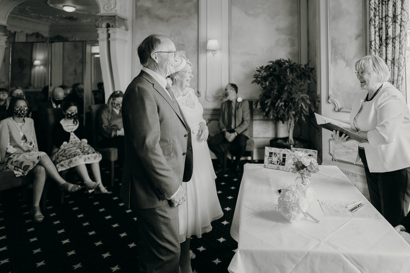 Wedding ceremony inside the Palace Hotel, Paignton.