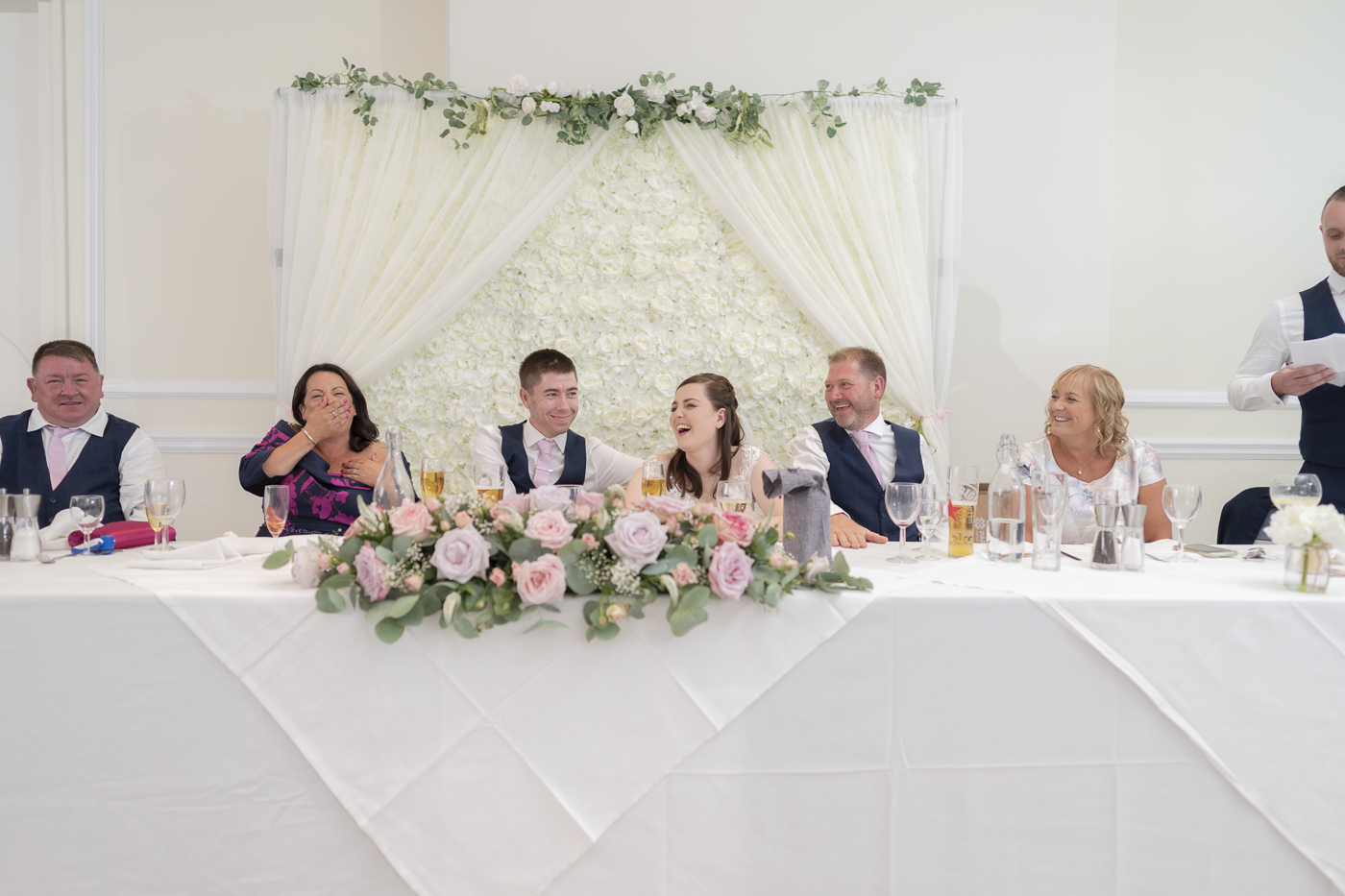 Wedding table all laughing