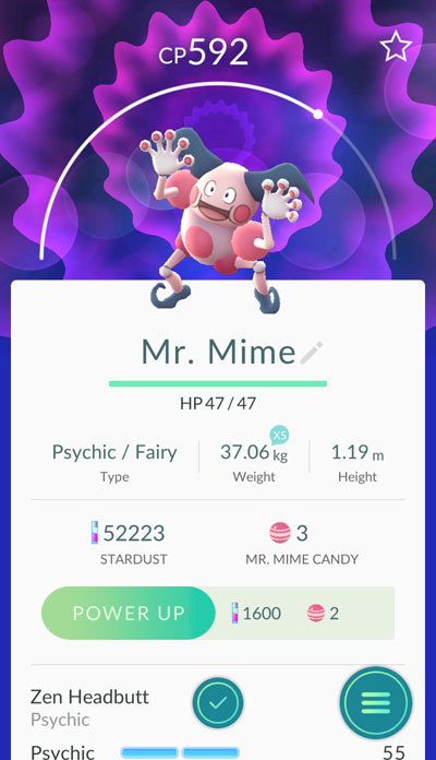 Mr. Mime pokemon caught in Paignton.